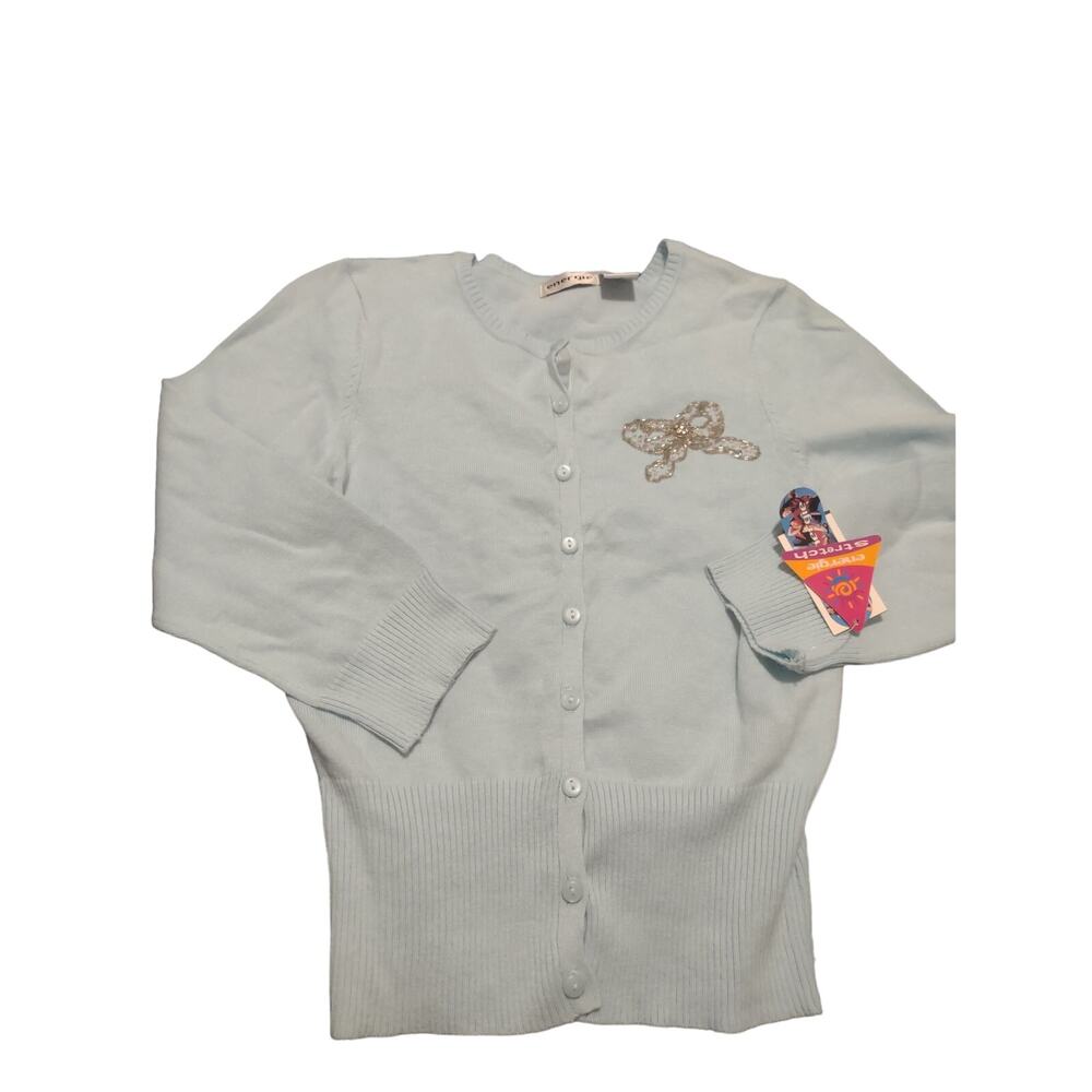 Vintage‎ Y2K Energie Girl's cardigan Size Medium butterfly patch
